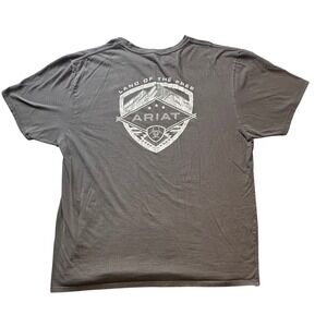 Ariat Shirt Men's 2XL XXL Gray Land of the Free USA Western Graphic Tee